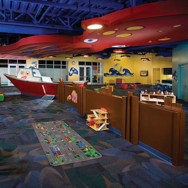 View of the Kids World childcare center at ClubSport Aliso Viejo