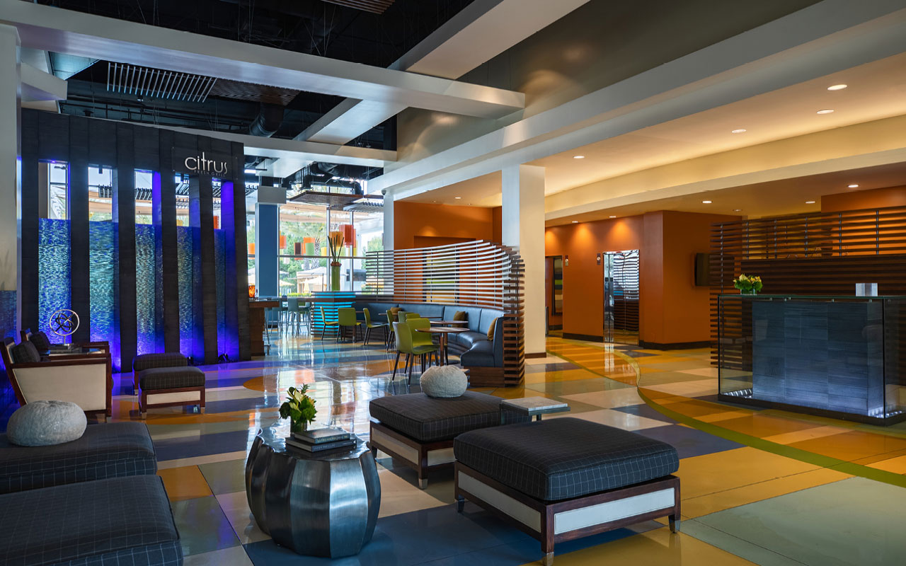 Renaissance hotel and ClubSport Aliso Viejo fitness club active lobby