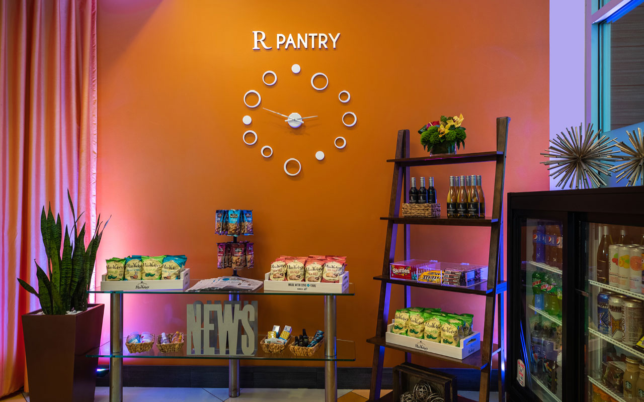 Renaissance hotel pantry with grab-and-go snacks and drinks