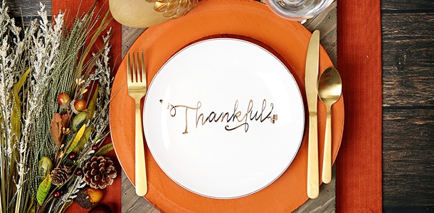 A Thanksgiving Turkey Dinner place setting