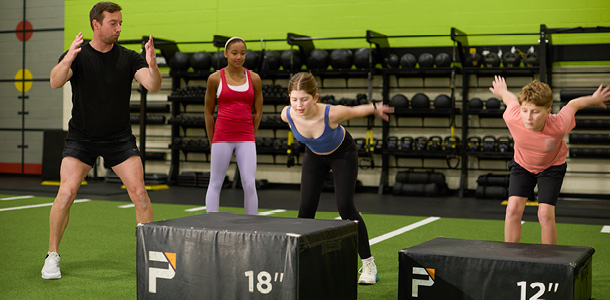 Teenagers doing a teen fitness class called NextGen Sports & Conditioning