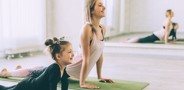 Mommy & Me Yoga class at ClubSport Aliso Viejo